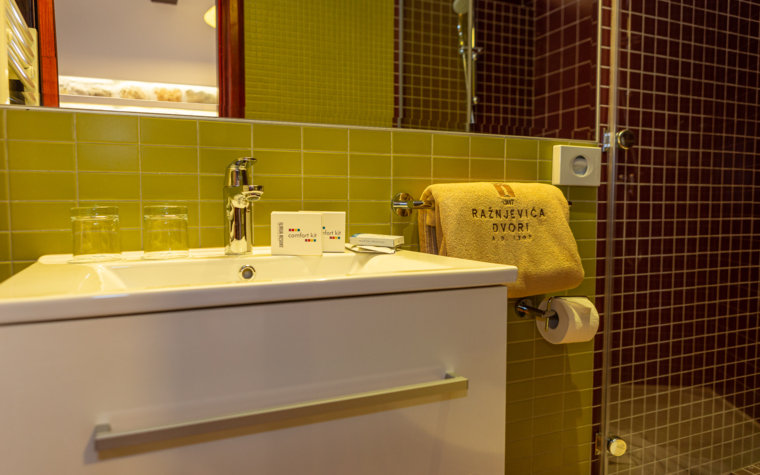 modern bathroom with sink and shower