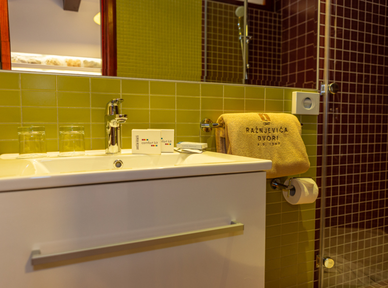 modern bathroom with sink and shower