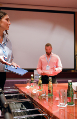 Business meeting with presentation