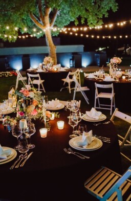 Outdoor dinner setup